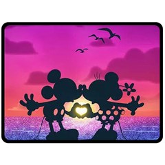 Mickey And Minnie, Mouse, Disney, Cartoon, Love Fleece Blanket (large) by nateshop