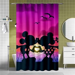 Mickey And Minnie, Mouse, Disney, Cartoon, Love Shower Curtain 48  X 72  (small)  by nateshop