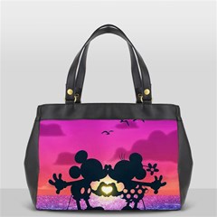 Mickey And Minnie, Mouse, Disney, Cartoon, Love Oversize Office Handbag (2 Sides) by nateshop