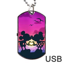 Mickey And Minnie, Mouse, Disney, Cartoon, Love Dog Tag Usb Flash (one Side) by nateshop