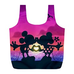 Mickey And Minnie, Mouse, Disney, Cartoon, Love Full Print Recycle Bag (l) by nateshop