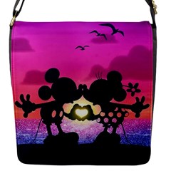 Mickey And Minnie, Mouse, Disney, Cartoon, Love Flap Closure Messenger Bag (s) by nateshop