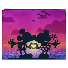 Mickey And Minnie, Mouse, Disney, Cartoon, Love Cosmetic Bag (xxxl) by nateshop