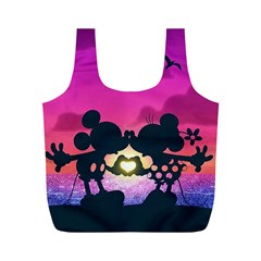 Mickey And Minnie, Mouse, Disney, Cartoon, Love Full Print Recycle Bag (m) by nateshop