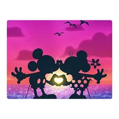 Mickey And Minnie, Mouse, Disney, Cartoon, Love Two Sides Premium Plush Fleece Blanket (mini) by nateshop