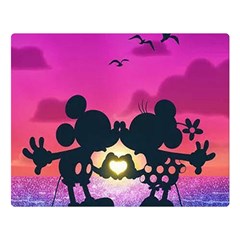 Mickey And Minnie, Mouse, Disney, Cartoon, Love Two Sides Premium Plush Fleece Blanket (large) by nateshop