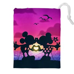 Mickey And Minnie, Mouse, Disney, Cartoon, Love Drawstring Pouch (5xl) by nateshop