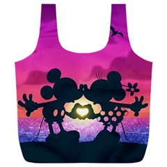 Mickey And Minnie, Mouse, Disney, Cartoon, Love Full Print Recycle Bag (xxl) by nateshop