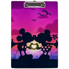 Mickey And Minnie, Mouse, Disney, Cartoon, Love A4 Acrylic Clipboard by nateshop