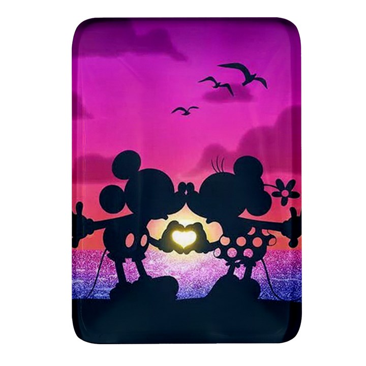 Mickey And Minnie, Mouse, Disney, Cartoon, Love Rectangular Glass Fridge Magnet (4 pack)