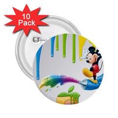 Mickey Mouse, Apple Iphone, Disney, Logo 2 25  Buttons (10 Pack)  by nateshop