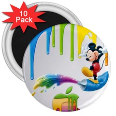 Mickey Mouse, Apple Iphone, Disney, Logo 3  Magnets (10 Pack)  by nateshop