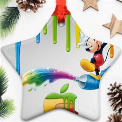 Mickey Mouse, Apple Iphone, Disney, Logo Star Ornament (two Sides) by nateshop