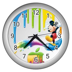 Mickey Mouse, Apple Iphone, Disney, Logo Wall Clock (silver) by nateshop