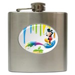 Mickey Mouse, Apple Iphone, Disney, Logo Hip Flask (6 oz) Front