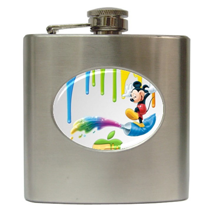 Mickey Mouse, Apple Iphone, Disney, Logo Hip Flask (6 oz)