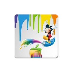 Mickey Mouse, Apple Iphone, Disney, Logo Square Magnet by nateshop