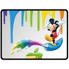 Mickey Mouse, Apple Iphone, Disney, Logo Fleece Blanket (large) by nateshop