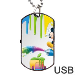 Mickey Mouse, Apple Iphone, Disney, Logo Dog Tag Usb Flash (one Side) by nateshop