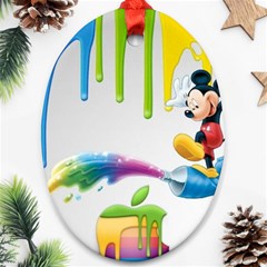 Mickey Mouse, Apple Iphone, Disney, Logo Oval Ornament (two Sides) by nateshop