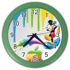 Mickey Mouse, Apple Iphone, Disney, Logo Color Wall Clock by nateshop