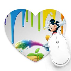 Mickey Mouse, Apple Iphone, Disney, Logo Heart Mousepad by nateshop