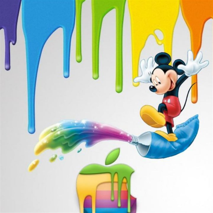 Mickey Mouse, Apple Iphone, Disney, Logo Play Mat (Square)