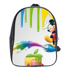 Mickey Mouse, Apple Iphone, Disney, Logo School Bag (xl) by nateshop