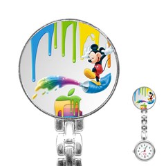 Mickey Mouse, Apple Iphone, Disney, Logo Stainless Steel Nurses Watch by nateshop