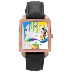 Mickey Mouse, Apple Iphone, Disney, Logo Rose Gold Leather Watch  by nateshop