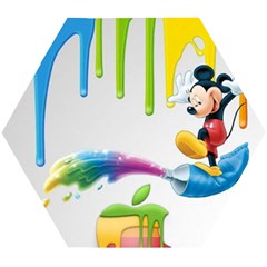 Mickey Mouse, Apple Iphone, Disney, Logo Wooden Puzzle Hexagon