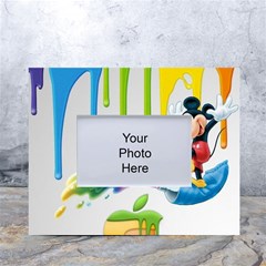 Mickey Mouse, Apple Iphone, Disney, Logo White Tabletop Photo Frame 4 x6  by nateshop