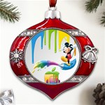 Mickey Mouse, Apple Iphone, Disney, Logo Metal Snowflake And Bell Red Ornament Front