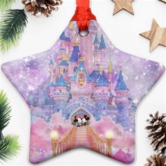 Disney Castle, Mickey And Minnie Star Ornament (two Sides) by nateshop