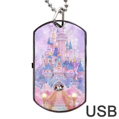 Disney Castle, Mickey And Minnie Dog Tag Usb Flash (two Sides) by nateshop