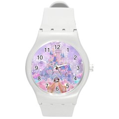 Disney Castle, Mickey And Minnie Round Plastic Sport Watch (m) by nateshop