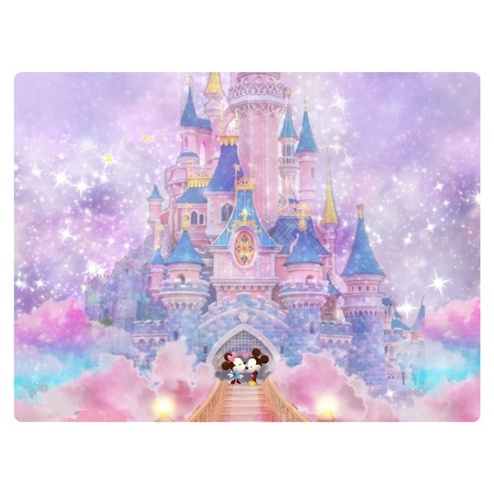 Disney Castle, Mickey And Minnie Two Sides Premium Plush Fleece Blanket (Extra Small)