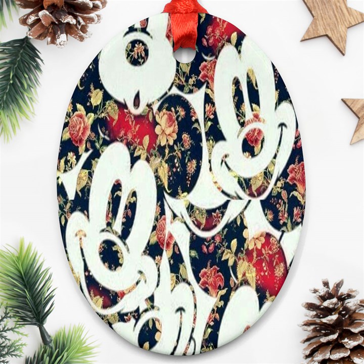 Mickey Mouse, Cartoon, Cartoon Character Ornament (Oval)