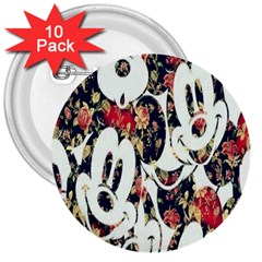 Mickey Mouse, Cartoon, Cartoon Character 3  Buttons (10 pack) 