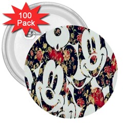 Mickey Mouse, Cartoon, Cartoon Character 3  Buttons (100 pack) 