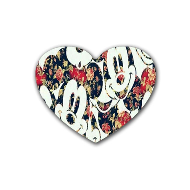 Mickey Mouse, Cartoon, Cartoon Character Rubber Heart Coaster (4 pack)