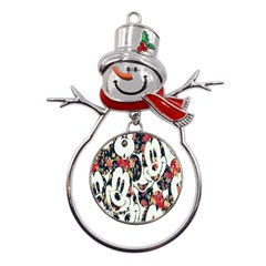 Mickey Mouse, Cartoon, Cartoon Character Metal Snowman Ornament by nateshop