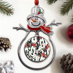 Mickey Mouse, Cartoon, Cartoon Character Metal Snowman Ornament by nateshop