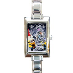 Minions Christmas, Merry Christmas, Minion Christmas Rectangle Italian Charm Watch by nateshop