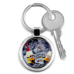 Minions Christmas, Merry Christmas, Minion Christmas Key Chain (round) by nateshop