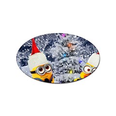 Minions Christmas, Merry Christmas, Minion Christmas Sticker (oval) by nateshop