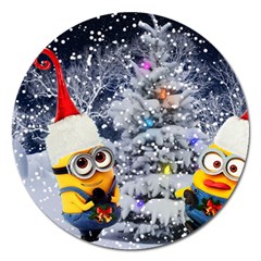 Minions Christmas, Merry Christmas, Minion Christmas Magnet 5  (round) by nateshop