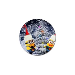 Minions Christmas, Merry Christmas, Minion Christmas Golf Ball Marker by nateshop