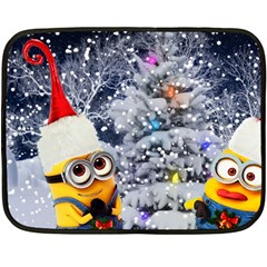 Minions Christmas, Merry Christmas, Minion Christmas Fleece Blanket (mini) by nateshop