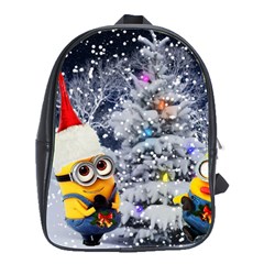 Minions Christmas, Merry Christmas, Minion Christmas School Bag (large) by nateshop